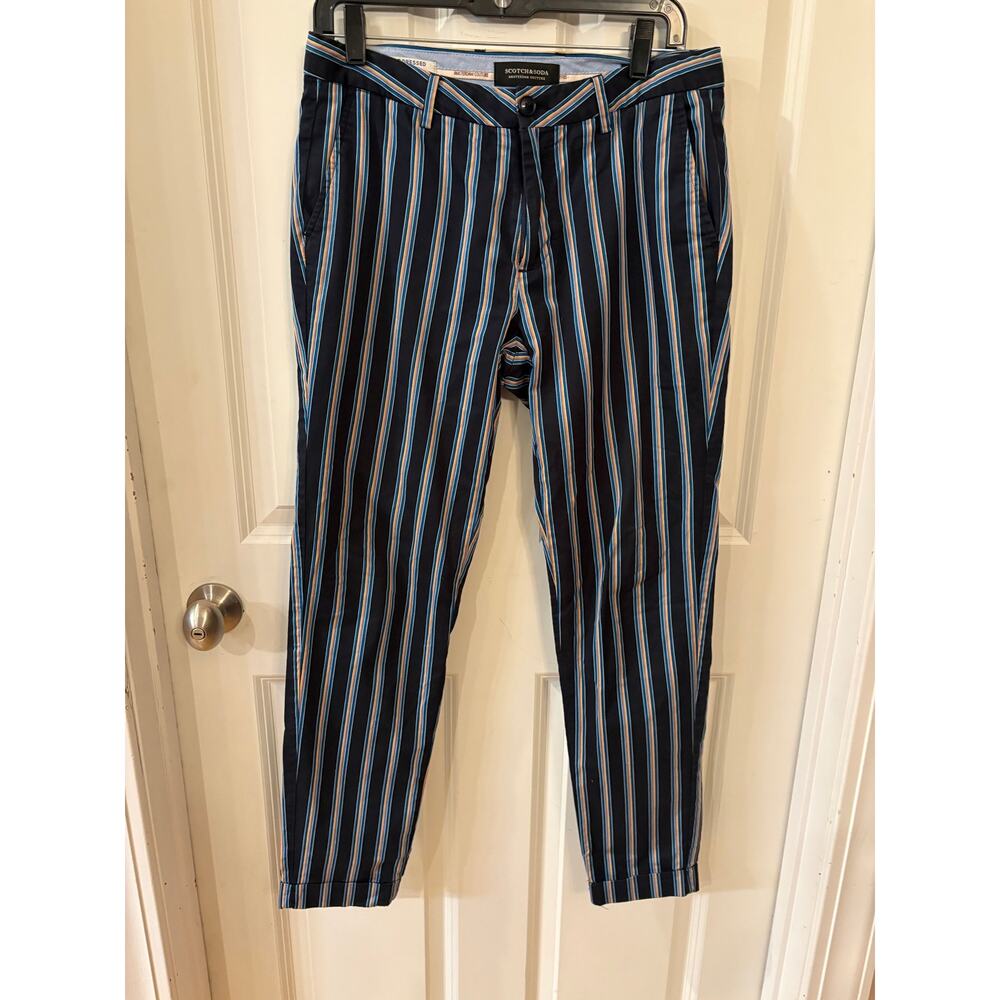 Scotch & Soda Men's Stuart Striped Pants Amsterdam Couture Size 29x32